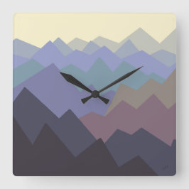 Abstrakte Wintergebirge Kunst Quadratische Wanduhr
