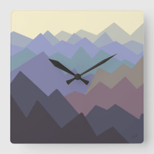 Abstrakte Wintergebirge Kunst Quadratische Wanduhr
