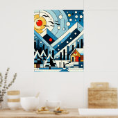 Abstrakte Wintergeometrie Poster (Küche)