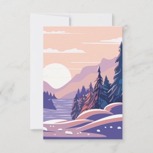 Abstrakte Winterlandschaft Dankeskarte (Vorderseite)