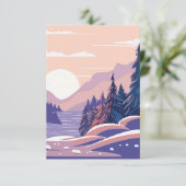 Abstrakte Winterlandschaft Dankeskarte (Stehend Vorderseite)