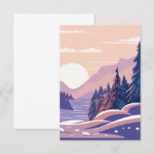 Abstrakte Winterlandschaft Dankeskarte (Vorne/Hinten)