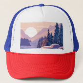 Abstrakte Winterlandschaft Truckerkappe (Vorderseite)