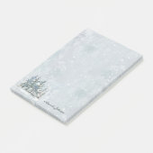 Abstrakte Winterschneeszene mit Namen Post-it Klebezettel (angewinkelt)