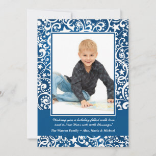 Abstrakte Wintersterne und -wirbel Fotokarte Feiertagskarte