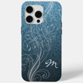 Abstrakte Wirbel auf aquamarin mit Monogramm Case-Mate iPhone Hülle (Rückseite)