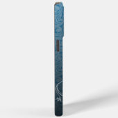 Abstrakte Wirbel auf aquamarin mit Monogramm Case-Mate iPhone Hülle (Rückseite / Rechts)