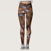 Abstrakte Wirbel aus Gold und Braun Leggings (Vorderseite)