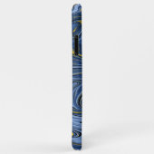 Abstrakte Wirbel aus Marmor Blau-Schwarz-Gelb-Glit Case-Mate iPhone Hülle (Hinten/Rechts)