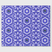 ABSTRAKTE WIRBEL, BLAUE STAR UND SAPPHIRE GEMSTONE GESCHENKPAPIER (Flach)