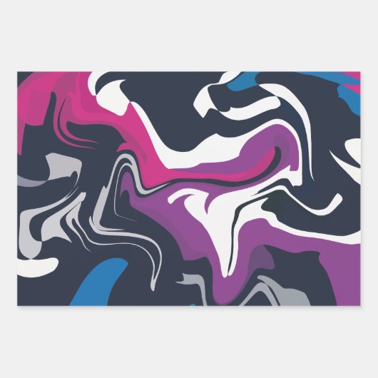 Abstrakte Wirbel Cooler und kühner Farben Geschenkpapier Set (Vorderseite 2)