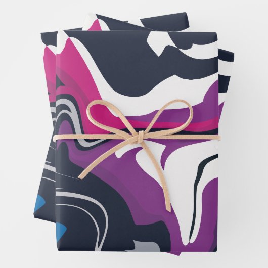 Abstrakte Wirbel Cooler und kühner Farben Geschenkpapier Set (Beispiel)