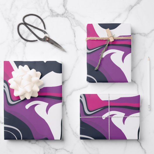 Abstrakte Wirbel Cooler und kühner Farben Geschenkpapier Set (Vorderseite)