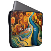 Abstrakte Wirbel der modernen Kunstfarben Laptopschutzhülle (Vorne Rechts)