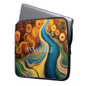 Abstrakte Wirbel der modernen Kunstfarben Laptopschutzhülle (Vorderseite Links)