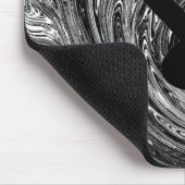 Abstrakte Wirbel Gitarre Mousepad, Black & White Mousepad (Ecke)