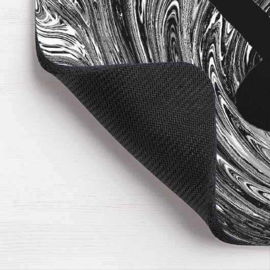 Abstrakte Wirbel Gitarre Mousepad, Black & White Mousepad (Ecke)
