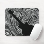 Abstrakte Wirbel Gitarre Mousepad, Black & White Mousepad (Mit Mouse)
