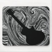 Abstrakte Wirbel Gitarre Mousepad, Black & White Mousepad (Vorne)