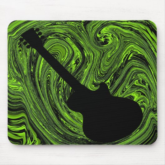 Abstrakte Wirbel Gitarre Mousepad, grün Mousepad (Vorne)