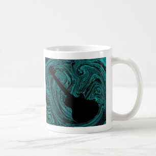 Abstrakte Wirbel Gitarre Tasse, Aquamarin Kaffeetasse