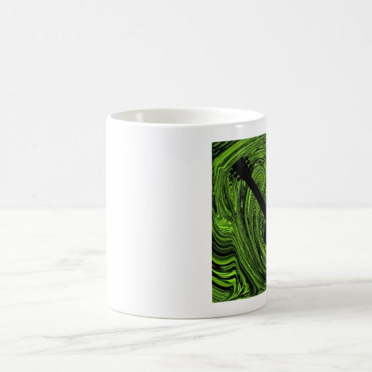 Abstrakte Wirbel Gitarre Tasse, grün Kaffeetasse (Mittel)