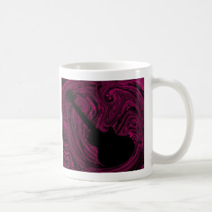 Abstrakte Wirbel Gitarre Tasse, Magenta Kaffeetasse