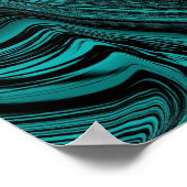 Abstrakte Wirbel Gitarrenposter, Aquamarin Poster (Ecke)