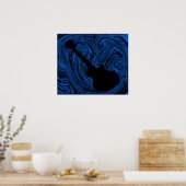 Abstrakte Wirbel Gitarrenposter, blau Poster (Küche)