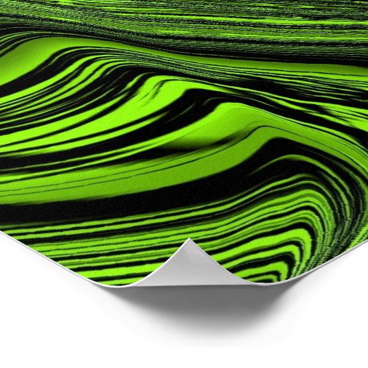 Abstrakte Wirbel Gitarrenposter, grün Poster (Ecke)