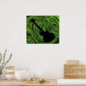 Abstrakte Wirbel Gitarrenposter, grün Poster (Küche)