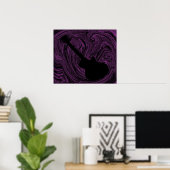 Abstrakte Wirbel Gitarrenposter, Lila Poster (Heimbüro)