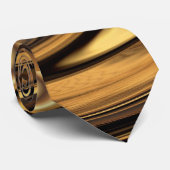 Abstrakte Wirbel Gold N Braune Krawatte (Gerollt)