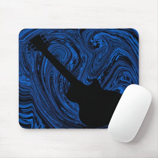 Abstrakte Wirbel Guitar Mousepad, blau Mousepad (Mit Mouse)