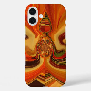 Abstrakte Wirbel im Teardrop Center Kunstdruckerei iPhone 16 Plus Hülle