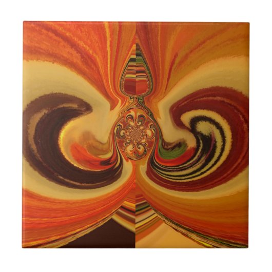 Abstrakte Wirbel im Teardrop Center Kunstdruckerei Fliese (Vorderseite)