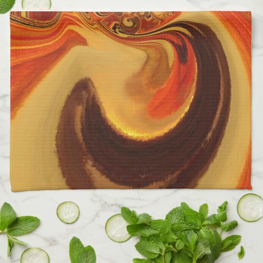 Abstrakte Wirbel im Teardrop Center Kunstdruckerei Geschirrtuch (Gefaltet)