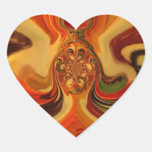 Abstrakte Wirbel im Teardrop Center Kunstdruckerei Herz-Aufkleber