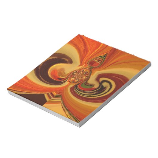 Abstrakte Wirbel im Teardrop Center Kunstdruckerei Notizblock (Rotiert)