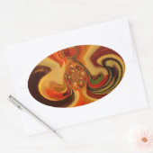 Abstrakte Wirbel im Teardrop Center Kunstdruckerei Ovaler Aufkleber (Umschlag)