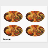 Abstrakte Wirbel im Teardrop Center Kunstdruckerei Ovaler Aufkleber (Blatt)