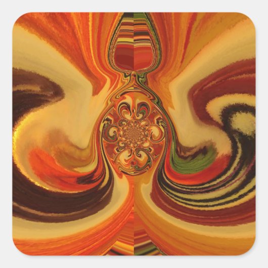 Abstrakte Wirbel im Teardrop Center Kunstdruckerei Quadratischer Aufkleber (Vorderseite)