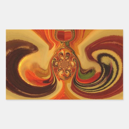 Abstrakte Wirbel im Teardrop Center Kunstdruckerei Rechteckiger Aufkleber (Vorderseite)