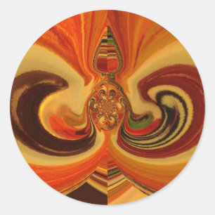 Abstrakte Wirbel im Teardrop Center Kunstdruckerei Runder Aufkleber