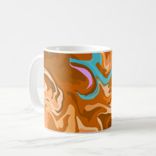 Abstrakte Wirbel in Orange und Light Blue Kaffeetasse