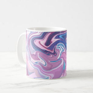 Abstrakte Wirbel in Pastellrosa und Blau beruhigen Kaffeetasse