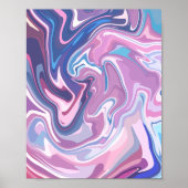 Abstrakte Wirbel in Pastellrosa und Blau beruhigen Poster (Vorne)