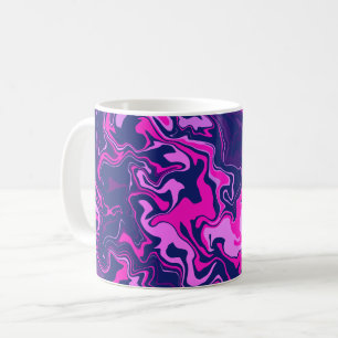 Abstrakte Wirbel in Rosa, Lila und Navy Blue Kaffeetasse