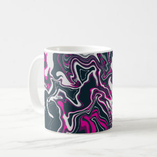 Abstrakte Wirbel in Rosa, Schwarz und Weiß Kaffeetasse