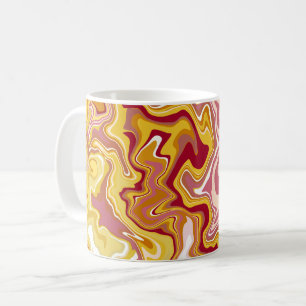 Abstrakte Wirbel in Rot, Gelb, Rosa und Weiß Kaffeetasse